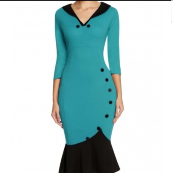 ποΈ *FINAL*SEXY Pinup, Retro, 50's, Fishtail Dress - Picture 2 of 8